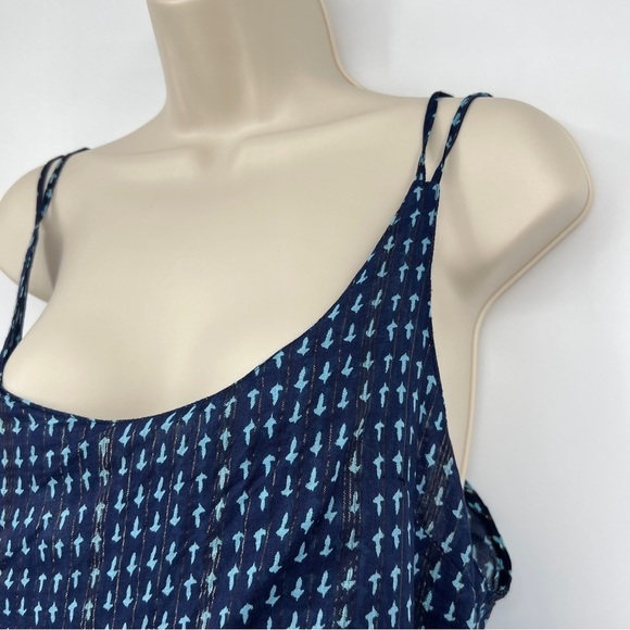 Free People Midnight Dance Print Spaghetti Strap Blue Sleeveless Maxi Dress - Picture 3 of 15